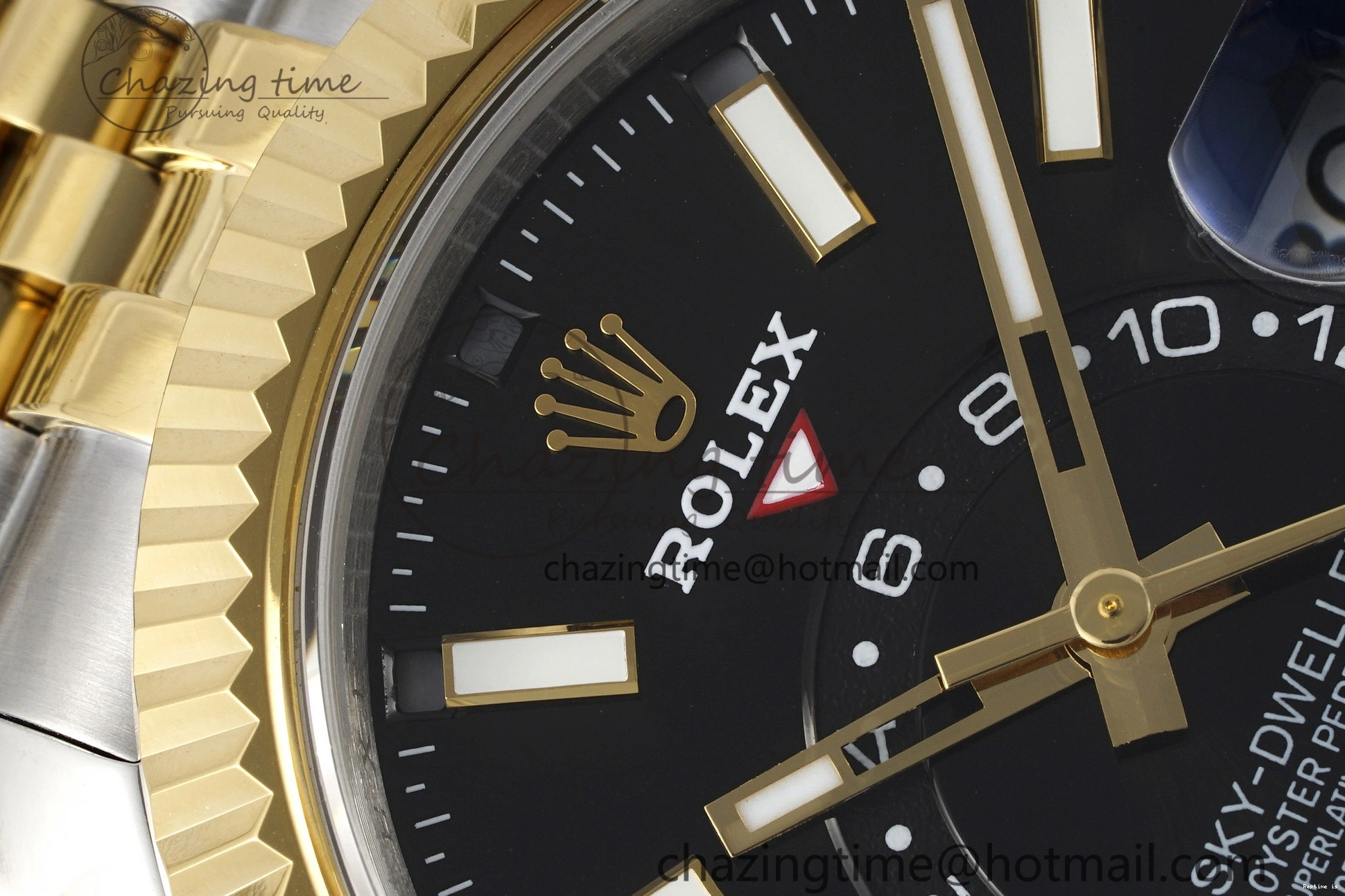 1224 Skydweller SS YG Noob Best Edition Black Dial on SS YG Jubilee Bracelet A23J Efficient 2122